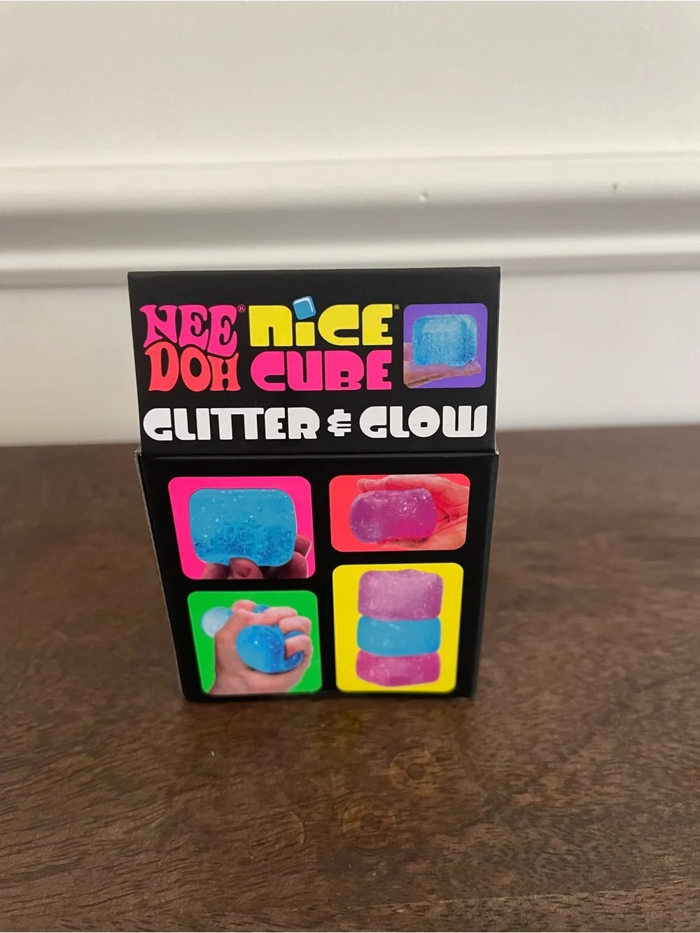 NeeDoh Nice Cube Glitter & Glow - Purple Squish Toy